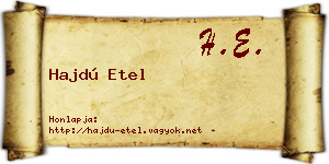 Hajdú Etel névjegykártya